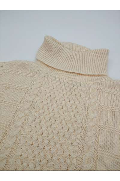 OPUS Béžová pletená oversize vesta s rolákem Vel. XXL | OPUS | obrázek 4