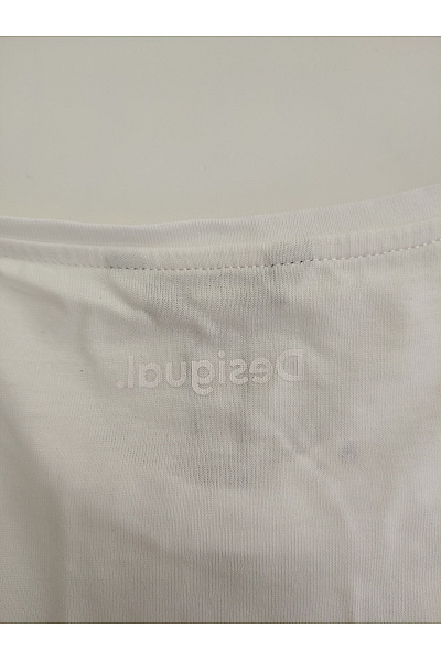 DESIGUAL Bílé bavlněné tričko s krátkým rukávem a výšivkou Vel. M | DESIGUAL | obrázek 7