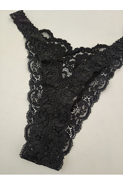 Lasca Černé krajkové tanga luxusní | Lasca | obrázek 4