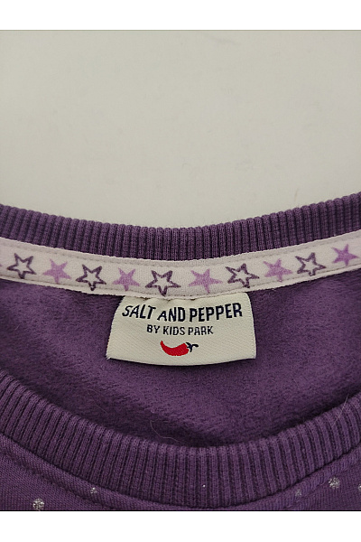 TOPO BY KIDS PARK Fialové bavlněné dívčí šaty s flitrovým srdcem Velikost EU 116 | Salt'n Pepper | obrázek 5