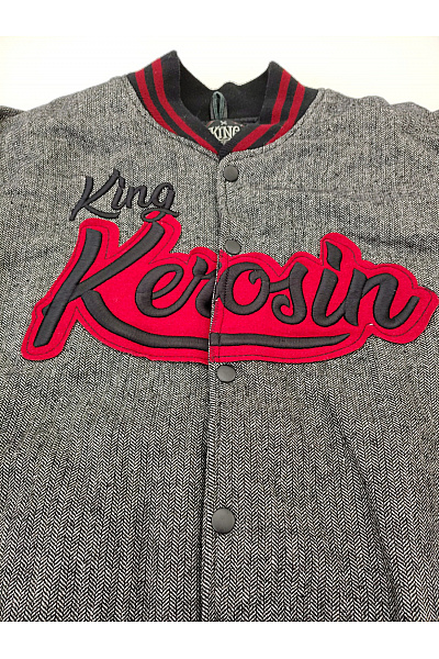 King Kerosin Šedá vlněná baseballová bomber bunda Vel. XXL | King Kerosin | obrázek 5