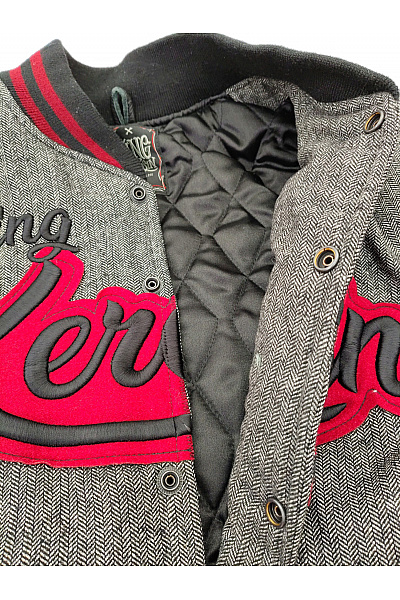 King Kerosin Šedá vlněná baseballová bomber bunda Vel. XXL | King Kerosin | obrázek 6