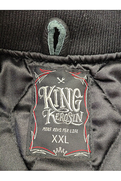 King Kerosin Šedá vlněná baseballová bomber bunda Vel. XXL | King Kerosin | obrázek 7