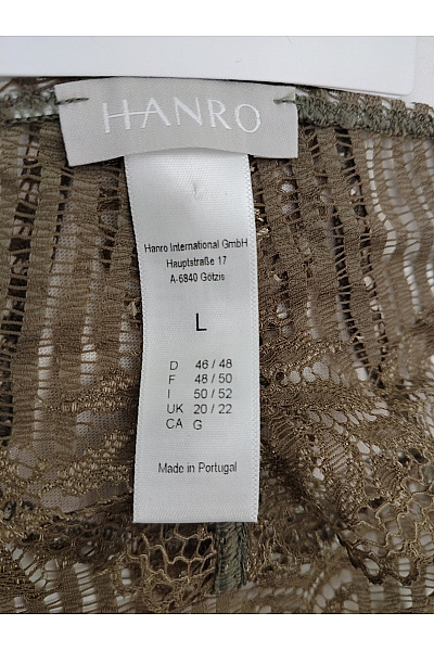 HANRO Dámská luxusní khaki tanga s krajkou | HANRO | obrázek 8