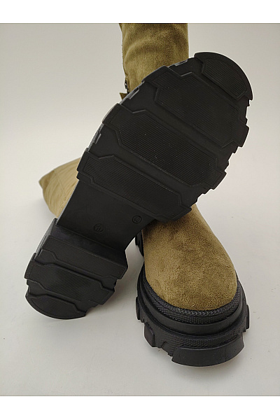 Dámské khaki vysoké kozačky na platformě podzimní Vel. EU 40 | Unimoda | obrázek 5