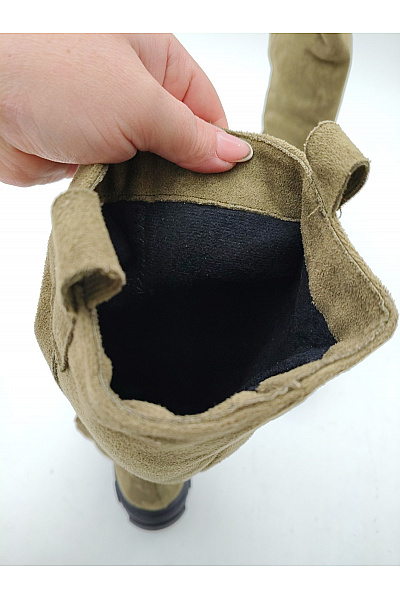 Dámské khaki vysoké kozačky na platformě podzimní Vel. EU 40 | Unimoda | obrázek 7