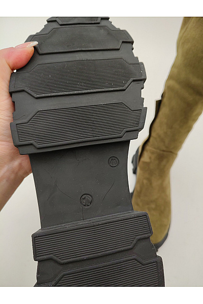 Dámské khaki vysoké kozačky na platformě podzimní Vel. EU 40 | Unimoda | obrázek 8