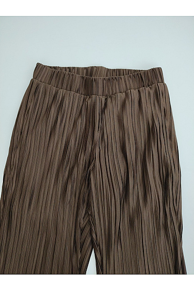 VERO MODA Hnědé plisované zvonové kalhoty s pružným pasem Vel. EU XS | VERO MODA | obrázek 4
