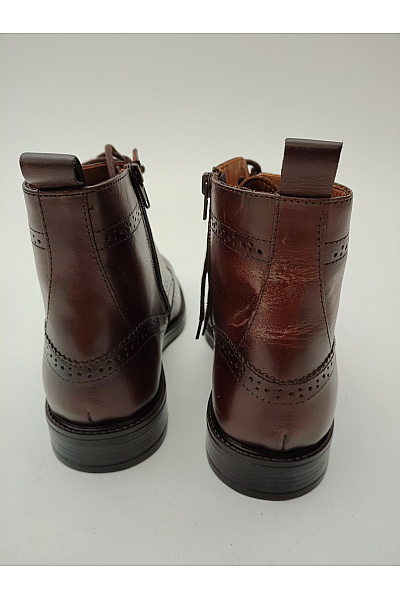 Ortiz & Reed Hnědé kožené kotníkové boty brogue šněrovací na zip elegantní podzimní Velikost EU 43 | Ortiz & Reed | obrázek 4