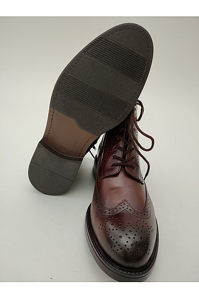 Ortiz & Reed Hnědé kožené kotníkové boty brogue šněrovací na zip elegantní podzimní Velikost EU 43 | Ortiz & Reed | obrázek 8