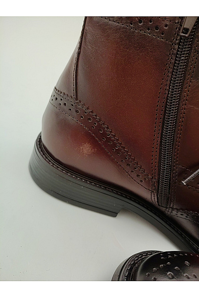 Ortiz & Reed Hnědé kožené kotníkové boty brogue šněrovací na zip elegantní podzimní Velikost EU 43 | Ortiz & Reed | obrázek 11