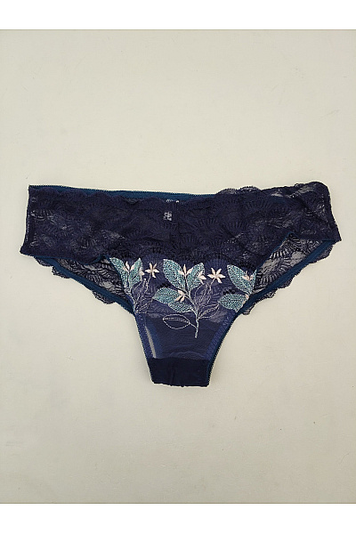 Kamea lingerie Modré krajkové kalhotky s květinovou výšivkou Vel. 2XL | kamea lingerie | obrázek 2