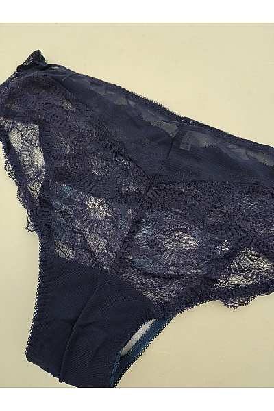 Kamea lingerie Modré krajkové kalhotky s květinovou výšivkou Vel. 2XL | kamea lingerie | obrázek 5