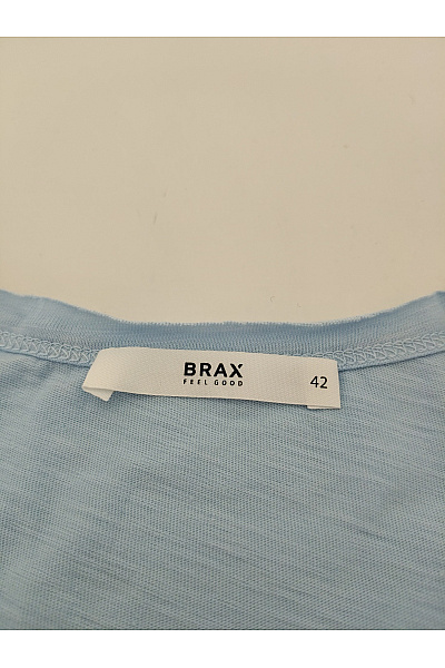 BRAX Dámské bavlněné modré tričko s krátkým rukávem a kulatým výstřihem Vel. DE 42 | BRAX | obrázek 6