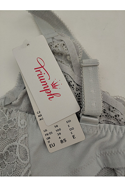 TRIUMPH Šedá krajková kosticová podprsenka s měkkými košíčky Velikost EU 85E | TRIUMPH | obrázek 6