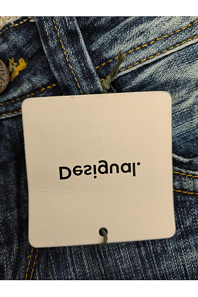 Dámské modré džíny rovné vyšisované Velikost DE 32 | Unimoda | obrázek 6