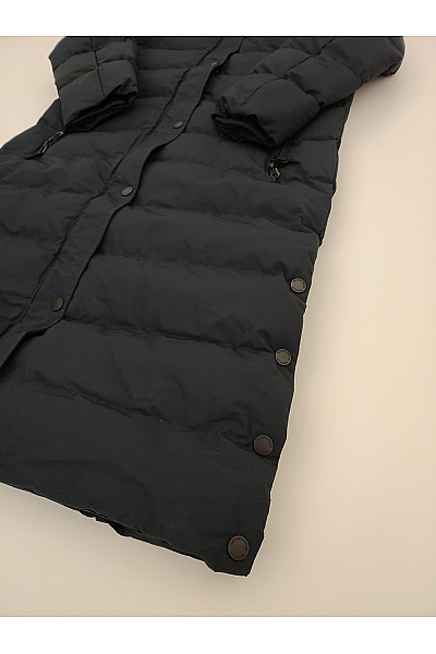 Geographical Norway Modrá dlouhá prošívaná zimní bunda s kapucí Vel. EU 4/XL | Geographical Norway | obrázek 3