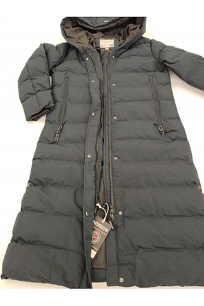 Geographical Norway Modrá dlouhá prošívaná zimní bunda s kapucí Vel. EU 4/XL | Geographical Norway | obrázek 6