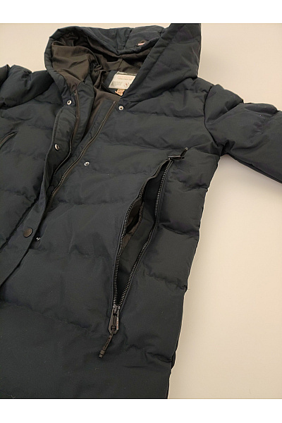 Geographical Norway Modrá dlouhá prošívaná zimní bunda s kapucí Vel. EU 4/XL | Geographical Norway | obrázek 9