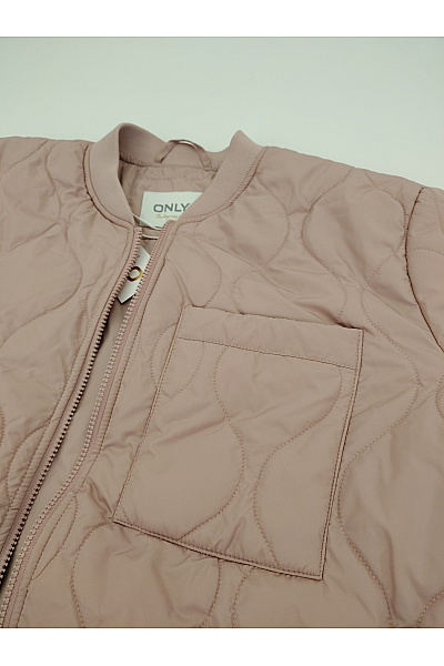 ONLY Růžová prošívaná přechodná bunda bomber střihu Velikost L | ONLY | obrázek 7