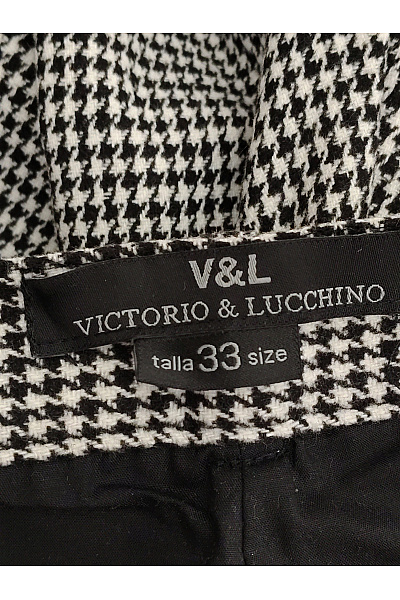 VICTORIO & LUCCHINO Černobílé široké kalhoty s vysokým pasem pepito Velikost 33 | VICTORIO & LUCCHINO | obrázek 6