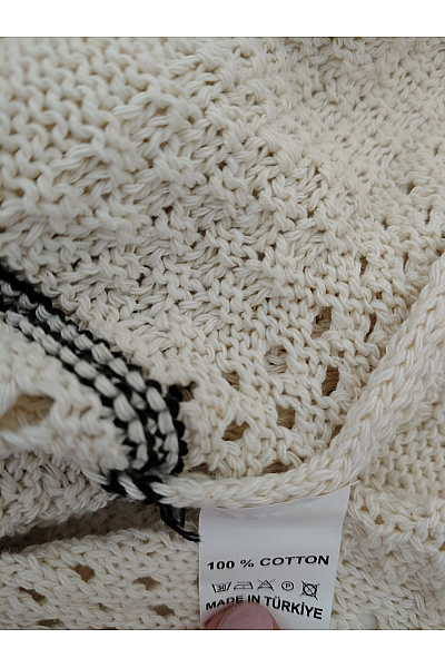 Béžové pletené bavlněné midi šaty na ramínka boho Vel. S | Unimoda | obrázek 6