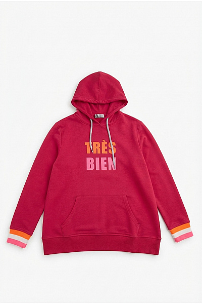 Zwillingsherz Dívčí Růžová Mikina S Kapucí A Nápisem Vel. L/XL