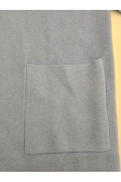 Zwillingsherz Modrý pletený kardigan s kapucí a kapsami Velikost L-XL | Zwillingsherz | obrázek 4