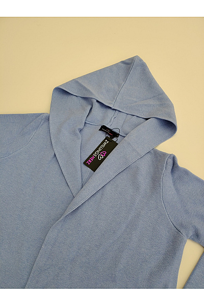 Zwillingsherz Modrý pletený kardigan s kapucí a kapsami Velikost L-XL | Zwillingsherz | obrázek 5