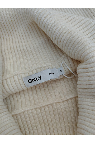 ONLY Béžový žebrovaný pulovr s odhalenými rameny Velikost S | ONLY | obrázek 6