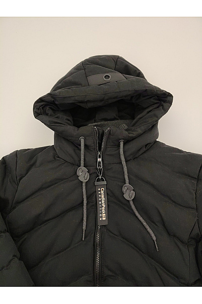 Canadian-peak Černá prošívaná zimní dlouhá bunda s kapucí Velikost EU 5/XXL | canadian-peak | obrázek 3