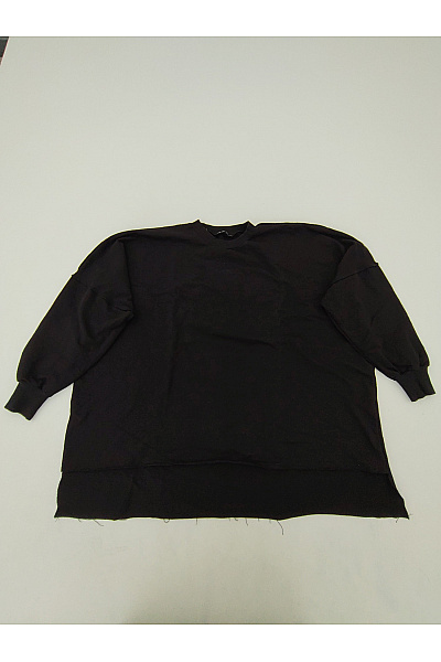 MILANO Dámská černá bavlněná mikina oversized bez potisku Velikost XL | MILANO | obrázek 2
