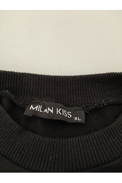 MILANO Dámská černá bavlněná mikina oversized bez potisku Velikost XL | MILANO | obrázek 6