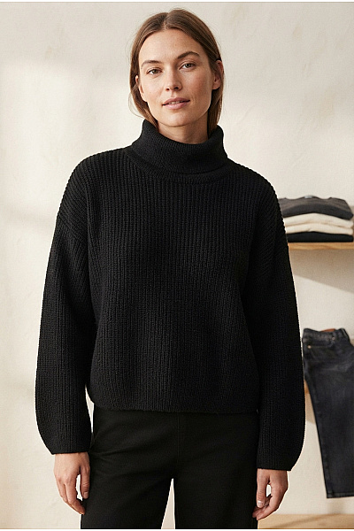 VERO MODA Černý Pletený Dámský Rolák Oversized Střihu Velikost XL