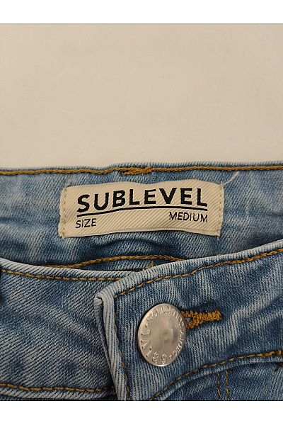 Sublevel Dámské modré bavlněné džíny wide leg s vysokým pasem Vel. MEDIUM | Sublevel | obrázek 7