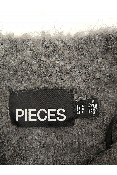 PIECES Šedý huňatý crop pulovr Vel. EU L | PIECES | obrázek 7