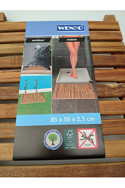 Hnědá dřevěná koupelnová předložka outdoor | Unimoda | obrázek 4