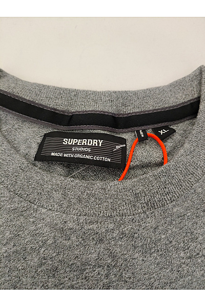 SUPERDRY Pánské šedé bavlněné tričko s krátkým rukávem a kulatým výstřihem basic Velikost XL | SUPERDRY | obrázek 6