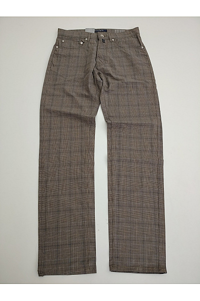 PIERRE CARDIN Hnědé kostkované bavlněné kalhoty rovné Vel. W31/L32 | PIERRE CARDIN | obrázek 2