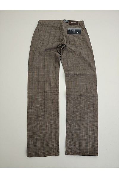 PIERRE CARDIN Hnědé kostkované bavlněné kalhoty rovné Vel. W31/L32 | PIERRE CARDIN | obrázek 3