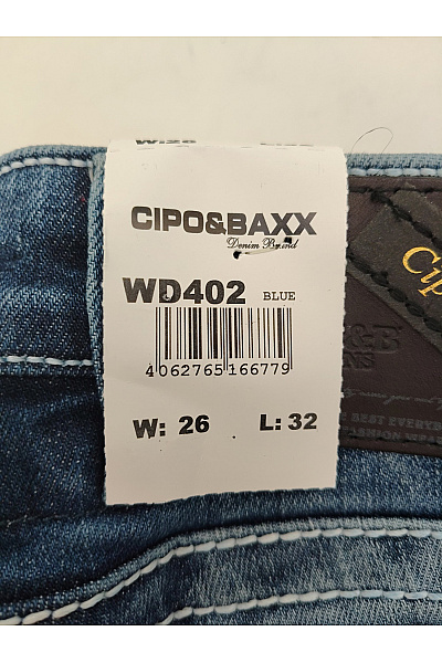 Cipo&Baxx Dámské bavlněné džíny s kamínky rovné Vel. W: 26 L: 32 | Cipo&Baxx | obrázek 8