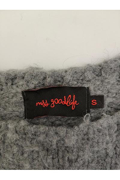 Miss goodlife Šedý vlněný crop pulovr s motivem míru Vel. S | miss goodlife | obrázek 5