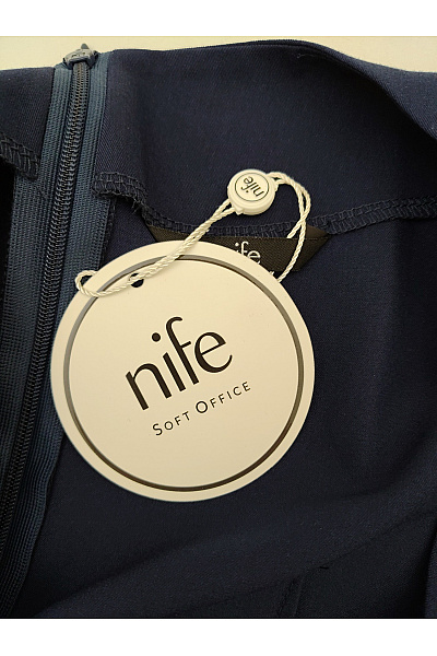 Nife Modré pouzdrové elegantní šaty ke kolenům Vel. EU 38 | Nife | obrázek 7