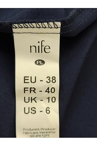 Nife Modré pouzdrové elegantní šaty ke kolenům Vel. EU 38 | Nife | obrázek 8