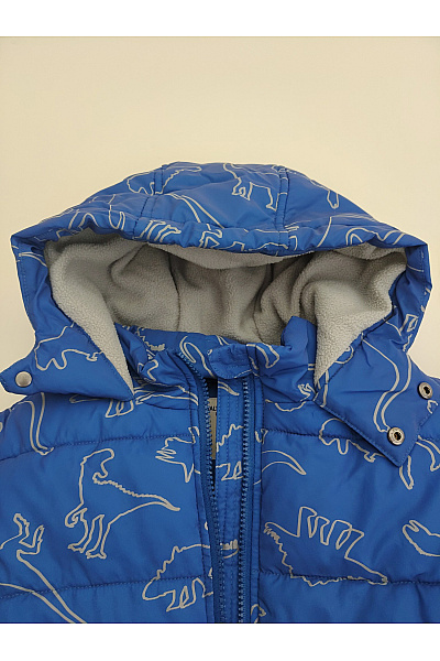 TOPO BY KIDS PARK Modrá chlapecká zimní bunda s dinosaury Velikost EU 128 | TOPO BY KIDS PARK | obrázek 4