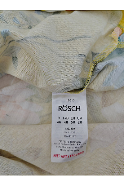 RÖSCH Žluté bavlněné pyžamo s květinovým vzorem volného střihu Vel. DE 46 | RÖSCH | obrázek 5