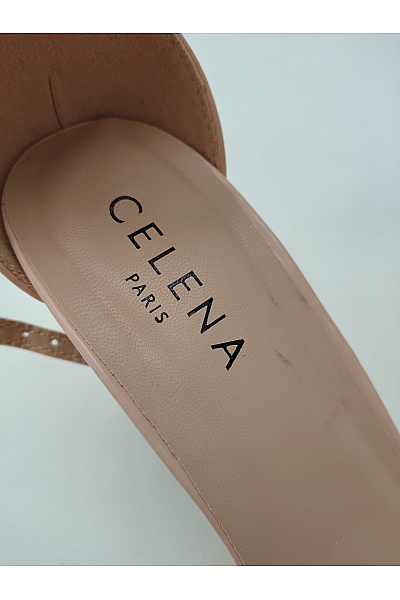 CELENA Béžové elegantní společenské sandály na vysokém podpatku s páskem a otevřenou špičkou Velikost EU 38 | CELENA | obrázek 8