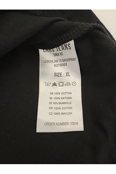 Cars Jeans Černé bavlněné pánské tričko s krátkým rukávem a nápisem Velikost XL | Cars Jeans | obrázek 6