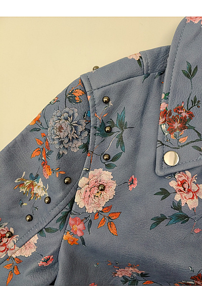 DESIGUAL Modrá květovaná bunda křivák s páskem jarní Vel. IT 42 | DESIGUAL | obrázek 12