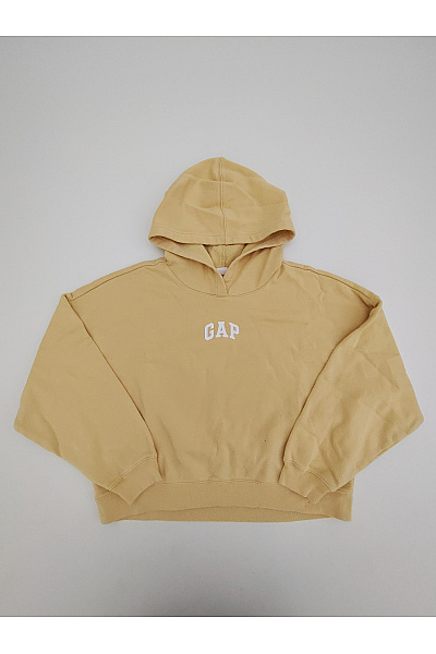 Gap Béžová bavlněná crop mikina s kapucí a výšivkou Velikost US M | Gap | obrázek 2